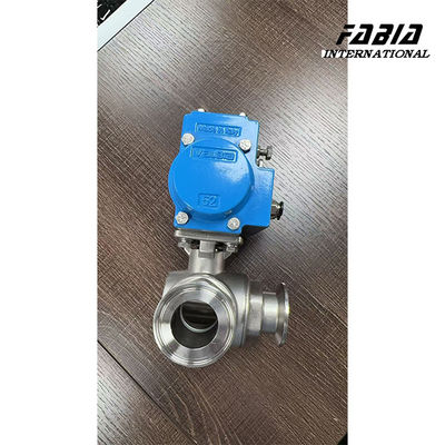 KF50 Pneumatic Stainless Three Way Ball Valve L Type Quick Installation