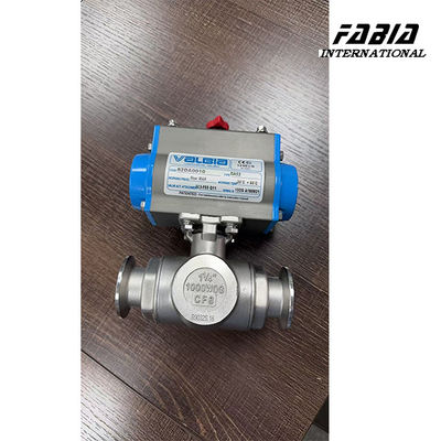 KF50 Pneumatic Stainless Three Way Ball Valve L Type Quick Installation