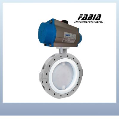 High-quality valve products Pneumatic Fluorine Lined Clamp Butterfly Valve Clamp End