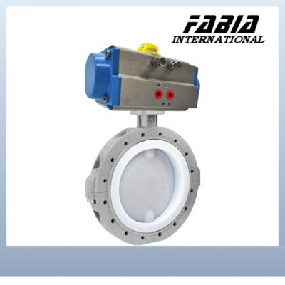 High-quality valve products Pneumatic Fluorine Lined Clamp Butterfly Valve Clamp End