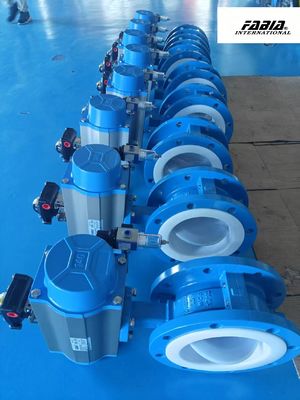 Pneumatic Fluorine Lined Flange Butterfly Valve Economical and efficient