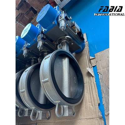 100mm Pneumatic 가동 나비 밸브 무선 통합 부식 저항