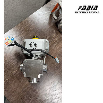 KF40 SS316 Electric Heat Tracing Pneumatic Square Three-way Ball Valve L Type