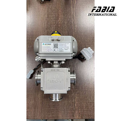 KF40 SS316 Electric Heat Tracing Pneumatic Square Three-way Ball Valve L Type