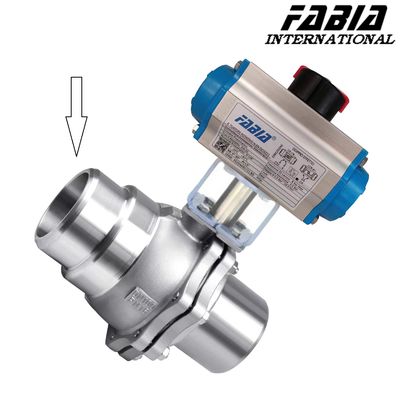 볼 밸브 2 조각 1 인치 2 인치 엉덩이 웰딩 Pneumatic 볼 밸브